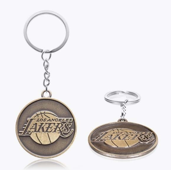 NBA Los Angeles Lakers Basketball Metal Gold Keychain NEW Lebron James - Picture 2 of 3